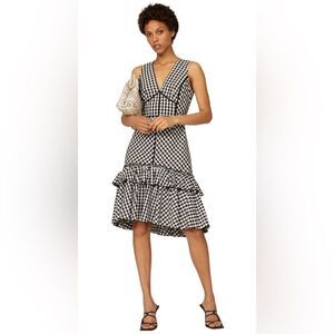 TOME Collective Gingham Ruffle Hem Dress Size 14